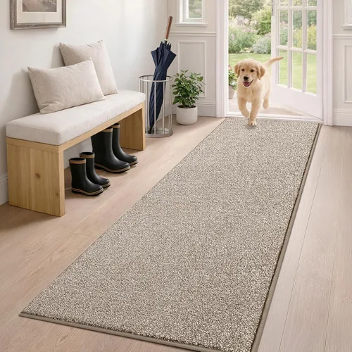 Vista 43 de PURRUGS Tapete para puerta con atrapamiento de suciedad, 20 x 31.5 pulgadas, antideslizante, lavable a máquina, tapete para puerta de perro, tapete