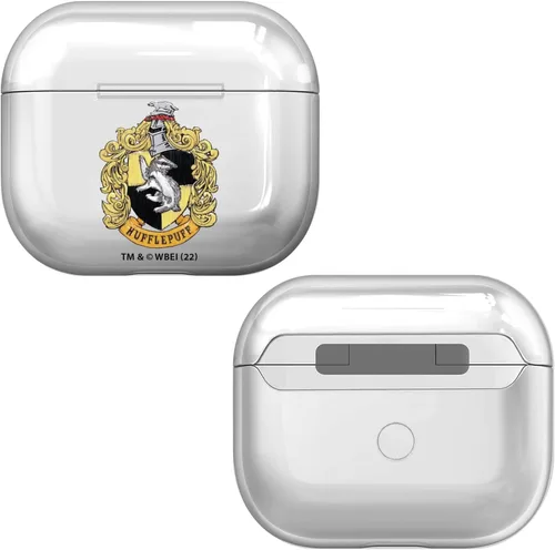 Vista 7 de Head Case Designs Harry Potter Gryffindor Crests and Shields - Funda de cristal duro transparente compatible con Apple AirPods 3 3ª