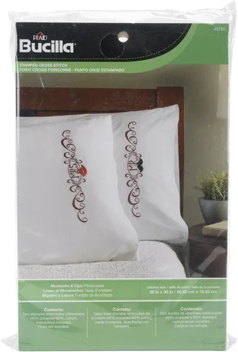 Vista 9 de Bucilla Par de fundas para almohada bordadas, 20 x 30 pulgadas, 45076 Mariposas en vuelo