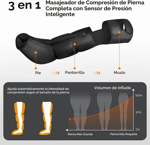 Vista 6 de Nekteck Masajeador de compresión de piernas con calor para circulación
