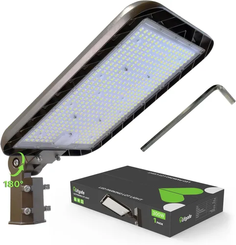 Vista 14 de Glitgate Luz LED de estacionamiento de 150 W, 22500 lm, 5000 K, montaje deslizante, iluminación de área de calle con fotocélula del atardecer al