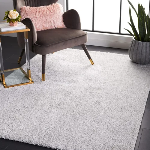 Vista 32 de SAFAVIEH Tahoe Shag Collection - Alfombra de área de 2 x 7 pies, color gris, diseño geométrico, felpa de 1.2 pulgadas de grosor, ideal para zonas