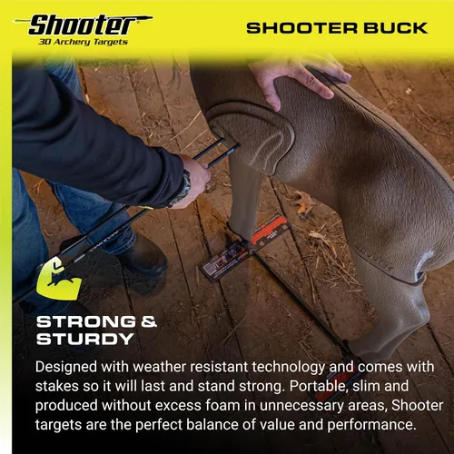 Vista 5 de Big Shooter Buck - Objetivo de tiro con arco 3D con núcleo de inserción reemplazable