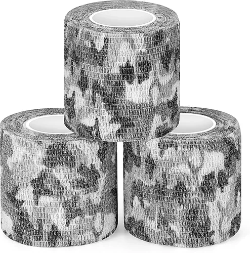 Vista 14 de Cinta envolvente autoadhesiva de camuflaje para protección de 5 cm x 4,5 m. Cinta de camuflaje discreta de tela no tejida. Vendaje elástico para ACU
