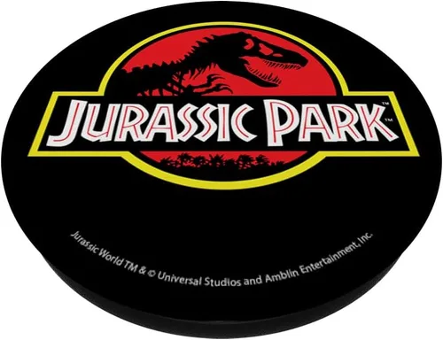 Vista 2 de Jurassic Park PopSockets PopGrip estándar con logotipo original clásico