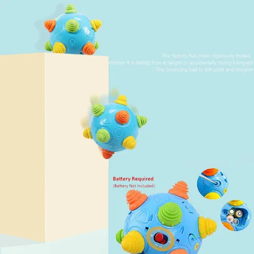Vista 4 de Pelota de baile con música para niños pequeños - Moverse, gatear, rebotar, aprendizaje sensorial para niños y bebés, regalo divertido tanto