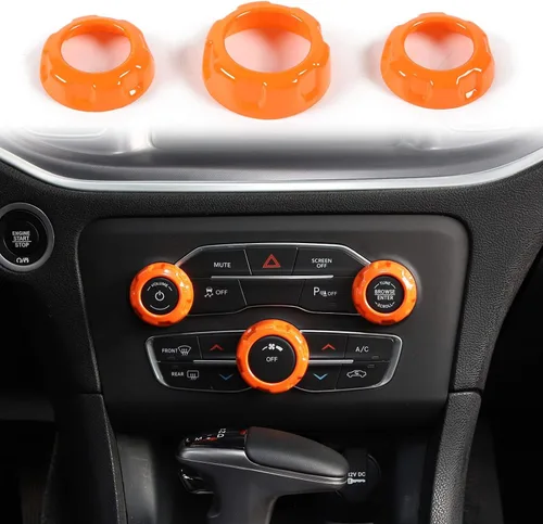 Vista 8 de Voodonala Pomos de radio AC Botón de interruptor de aire acondicionado para cargador Dodge Challenger 2015-2025+, para 2011-2025+Chrysler 300, RAM