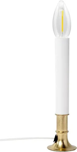 Vista 3 de Creative Hobbies® Paquete de 6 velas eléctricas para ventana con interruptor de encendido/apagado, bombilla, base chapada en latón, lista para usar