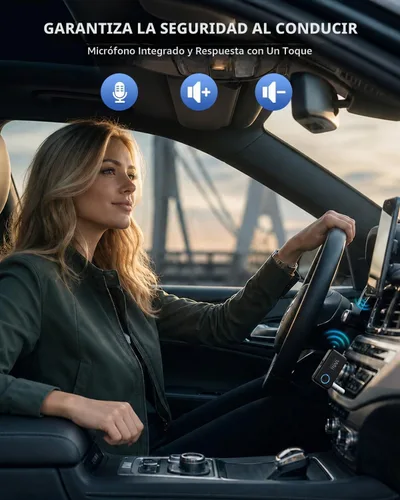 Vista 3 de 1Mii Receptor de música Bluetooth 5.3 para estéreo de coche/hogar, adaptador Bluetooth auxiliar para automóvil con control de volumen, soporta