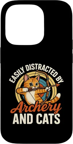 Vista 17 de Funny Cat Parent Gift Easily Distracted by Archery and Cats Case for iPhone 17