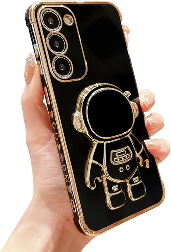 Vista 48 de phylla para Samsung Galaxy A12 Funda de Teléfono con Soporte Oculto de Astronauta Chapado en Oro de Lujo Lindo Astronauta Lateral Lindo