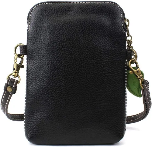Vista 2 de CHALA Farm Animal Collection - Bolso cruzado para teléfono celular, piel sintética, lona, multicolor, con correa ajustable Vaca - Rayas Negras