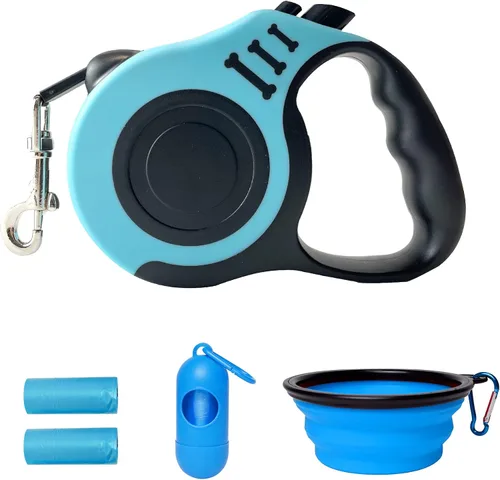Vista 38 de Correa retráctil para perros pequeños y medianos, automática, telescópica, cinta para mascotas de 10/16 pies, duradera y práctica, con asa A1- rosa