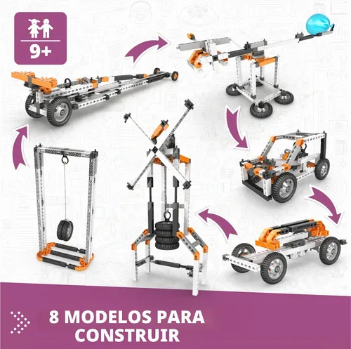 Vista 2 de Engino Discovering STEM juego de construcción leyes de Newton inercia, impulso, cinética y energía potencial