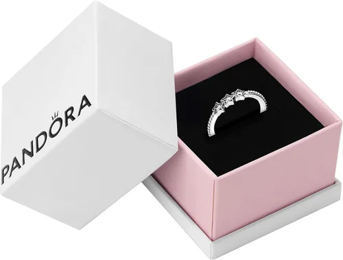 Vista 2 de PANDORA Anillo de circonita cúbica con estrellas celestiales en plata de ley