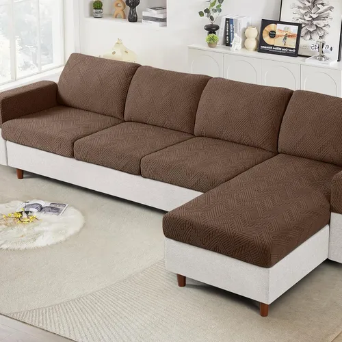 Vista 15 de Ruaozz Fundas de Cojines de Sofá para Sofá Seccional Fundas de Cojines de Asiento Elásticas Fundas de Sofá Lavables para Muebles Suaves