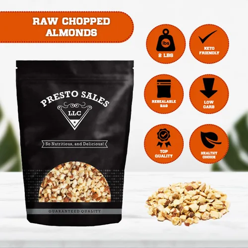 Vista 2 de Presto Sales LLC - Almendras, frescas y deliciosas, picadas pequeñas, crudas, perfectamente naturales, de calidad, frescas, ideal para adultos