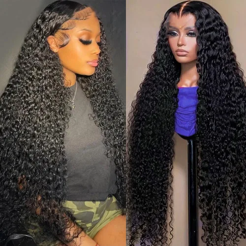 Vista 10 de Pelucas de cabello humano ondulado profundo con encaje frontal 13x6, densidad del 200%, pelucas de cabello humano con encaje frontal HD pre