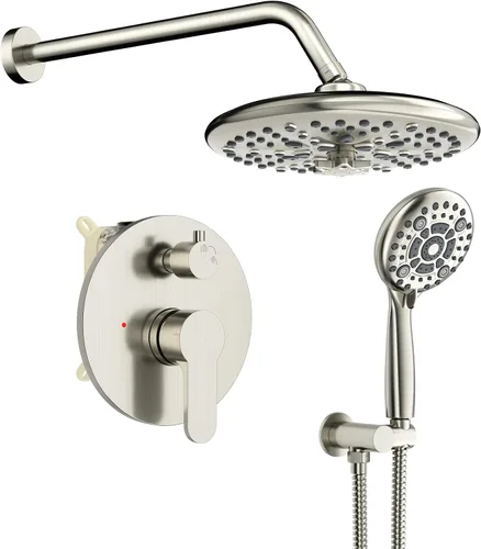 Vista 15 de SR SUN RISE Grifo de ducha – Sistema de cabezal de ducha multifuncional de alta presión de 10 pulgadas con accesorios de cabezal de ducha de mano
