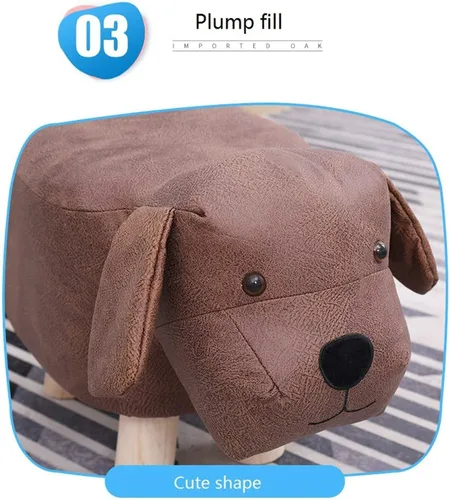 Vista 4 de Bonitos reposapiés de animales, reposapiés otomano con cojín acolchado suave y pies antideslizantes, puf para niños y adultos para dormitorio, sala