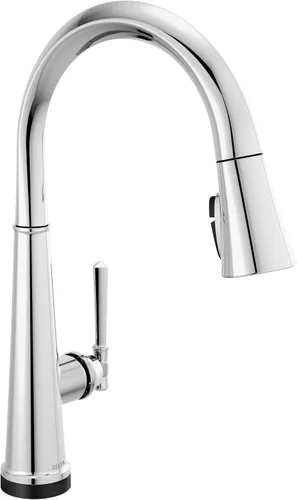 Vista 13 de Grifo de cocina Delta Faucet Emmeline de níquel cepillado, grifos de cocina con rociador desplegable, grifo de fregadero de cocina, cabezal