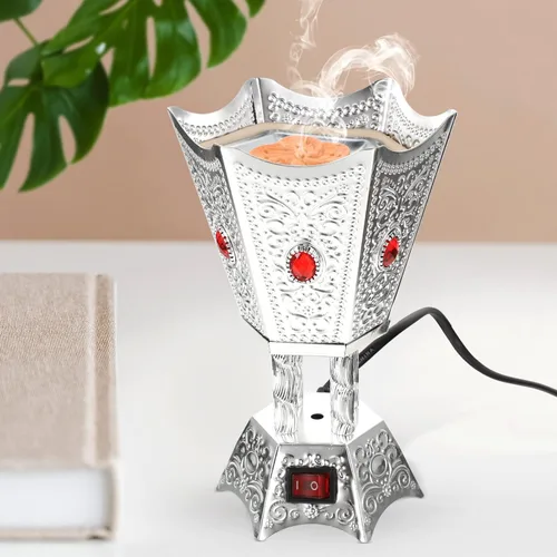 Vista 3 de Sewroro Quemador de incienso eléctrico de escritorio Incienso eléctrico de escritorio Quemador de incienso enchufable Quemador de incienso eléctrico