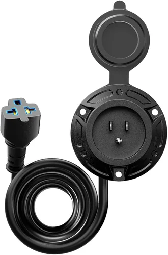 Vista 10 de Enchufe de entrada de alimentación de alta resistencia 20A 125V RV con cable de extensión de 6 pies, adaptador de hoja en T 5 en 1, caja de salida