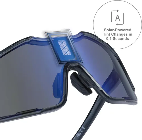 Vista 2 de CHAMELO Falcon Smart Sports Sunglasses with Instant Automatic Tint Adjustment, Solar-Powered, IP68 Waterproof