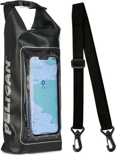 Vista 8 de Pelican Marine Bolsa impermeable IP68 de 2L con rollo superior - Mochila impermeable con funda/bolsa para teléfono - Accesorios para canotaje