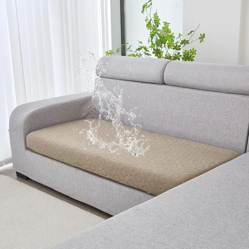 Vista 18 de Genina Fundas de cojín para sofá impermeables, fundas elásticas para sofá seccional, funda de cojín lavable, antideslizante, con parte inferior