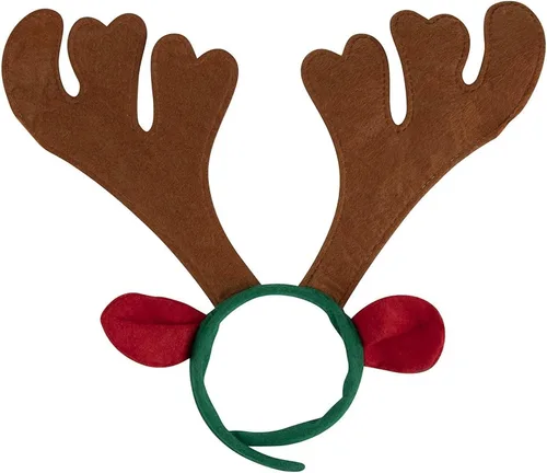 Vista 2 de Juvale Juego de 6 diademas de cuernos de reno y nariz roja para niños, accesorios de disfraces navideños