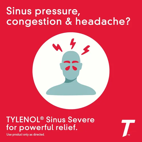 Vista 3 de Tylenol Pastillas medicinales para aliviar el resfriado y la gripe durante el día de los senos sinusales, analgésico sin somnolencia, expectorante