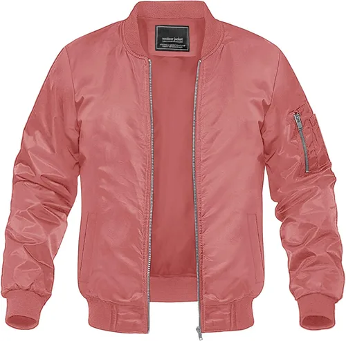 Vista 14 de MAGNIVIT - Chaqueta bomber ligera para hombre, cortavientos, casual, para primavera y otoño, para exteriores