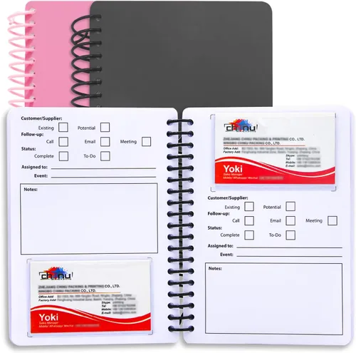 Vista 8 de Organizador de tarjetas de visita, libro con tarjetero, organizador portátil de tarjetas de crédito, gestión de todos los portatarjetas, tarjetero