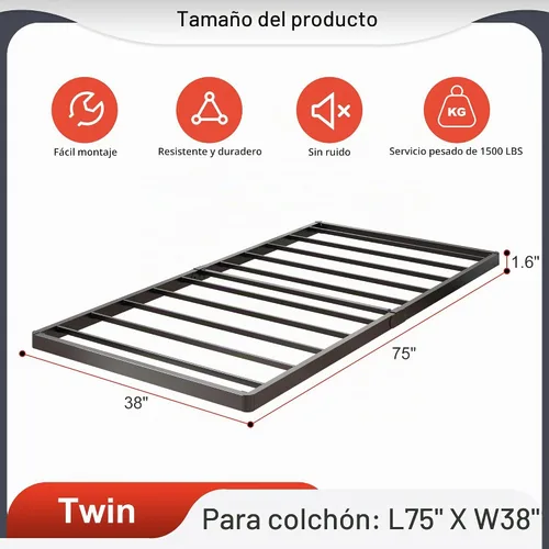 Vista 2 de Yicensen Tabla de somier de 1.6 pulgadas, tamaño individual, perfil bajo