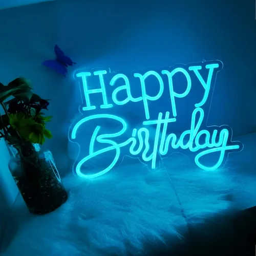 Vista 7 de Letrero de neón LED azul hielo para decoración de pared, fiesta, dormitorio, habitación, hogar, cumpleaños, decoración de Navidad, regalo de Azul