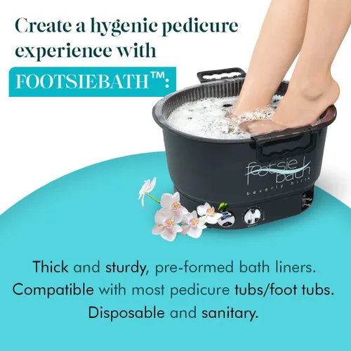 Vista 3 de Footsie - Revestimientos de baño desechables originales para pedicura, 100