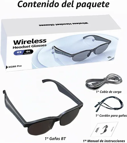 Vista 5 de Lentes inteligentes, lentes de sol polarizados Bluetooth con micrófono de audio integrado y altavoces con oreja abierta, protección UV y control