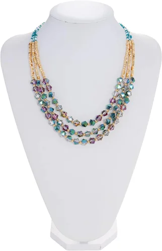 Vista 7 de Bocar Collar para mujer, collar de cuentas de 3 capas, joyería de moda, regalos de fiesta para ella
