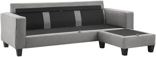 Vista 6 de Serta Palisades 86 - Seccional reversible para espacio pequeño con almacenamiento, color gris suave