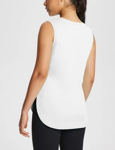 Vista 2 de BALEAF Camiseta sin mangas de entrenamiento para mujer, atlética, tenis, ejercicio, correr, con abertura lateral