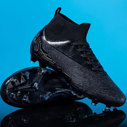Vista 6 de Botas de fútbol para hombre, botas de fútbol para niños, transpirables, absorben los golpes, multiterreno, competición, entrenamiento, fútbol sala