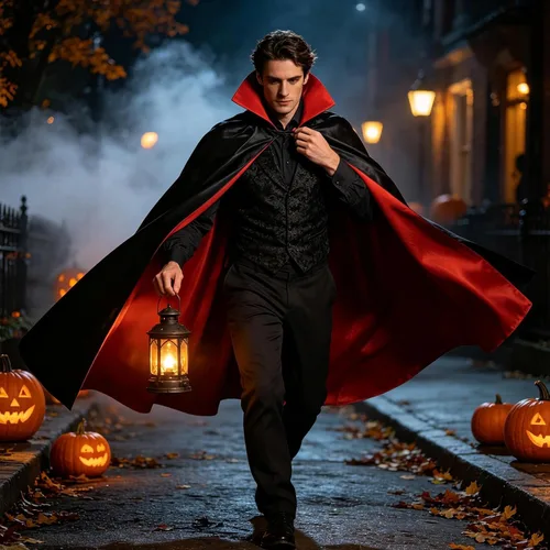 Vista 7 de Capa de vampiro, capa de doble cara con cuello alto Cuello Soporte Vampiro Capa Rojo