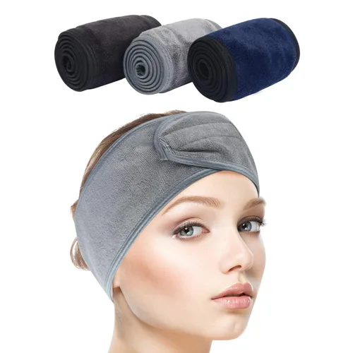 Vista 16 de SINLAND Diadema facial de spa ajustable para maquillaje, paquete de 3 3 multicolor