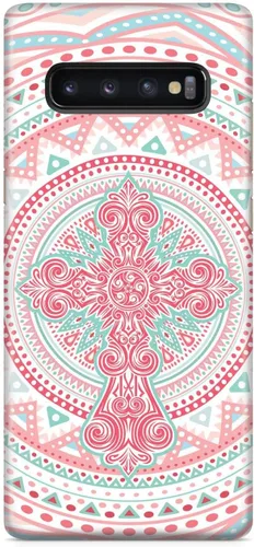 Vista 16 de Inspired Cases - Compatible with iPhone Xs Max Case - 3D Textured Protective Phone Case for Apple iPhone Xs Max - Ornate Cross - Coral and Mint