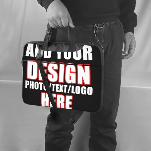 Vista 2 de Bolso bandolera personalizado para laptop para hombres y mujeres