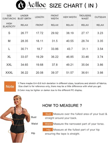 Vista 5 de Actloe Traje de baño de dos piezas para mujer fruncido tankini con parte inferior triangular S-XXXL