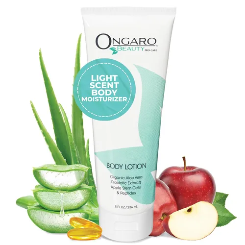 Vista 10 de Loción corporal orgánica, hidrata la piel seca, antiedad con fresco aroma limpio, fabricado con tecnología probiótica, células madre de manzana