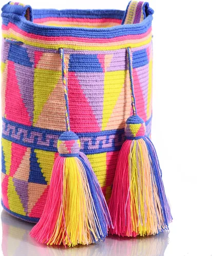 Vista 3 de WYOU Designer Collection, Handwoven Hobo Bucket Bag in Wayuu Crochet