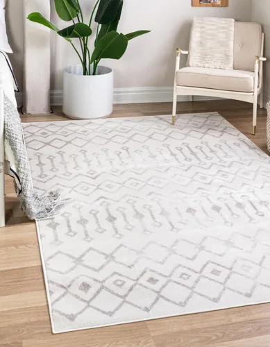Vista 25 de Unique Loom Bohemian Trellis Collection - Alfombra rectangular de 2 x 3 pies 1 pulgada, color rosa polvoriento/marfil
